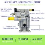 Hurotoms 3000 PSI Horizontal Pressure Washer Pump