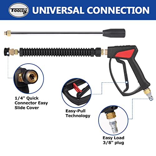 TOOLCY Adjustable Pressure Washer Gun with Nozzles