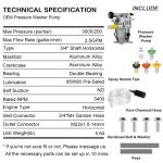 Hurotoms 3000 PSI Horizontal Pressure Washer Pump