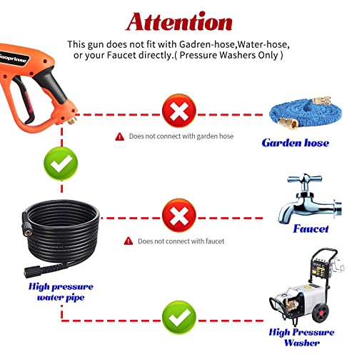 Sooprinse High Pressure Washer Gun with Nozzles