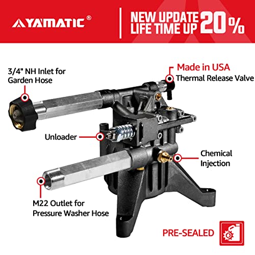YAMATIC Vertical Pressure Washer Pump, 2600-3100 PSI