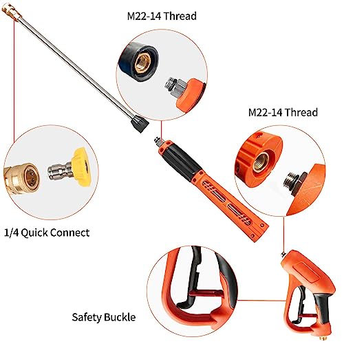 Sooprinse High Pressure Washer Gun with Nozzles