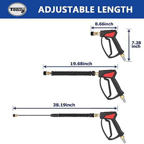 TOOLCY Adjustable Pressure Washer Gun with Nozzles