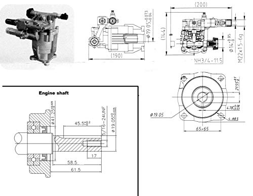 3000 PSI Pressure Washer Replacement Pump, 6.5 HP