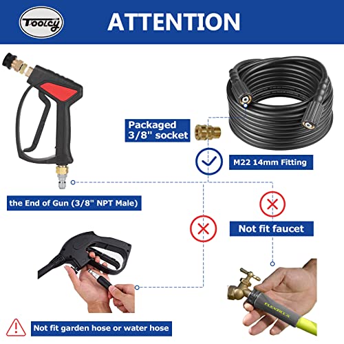 TOOLCY Adjustable Pressure Washer Gun with Nozzles