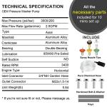 Youxmoto 3/4" Horizontal Pressure Washer Pump 3000 PSI