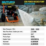 MUTURQ 3/4" Shaft Pressure Washer Pump, 2600-3000 PSI