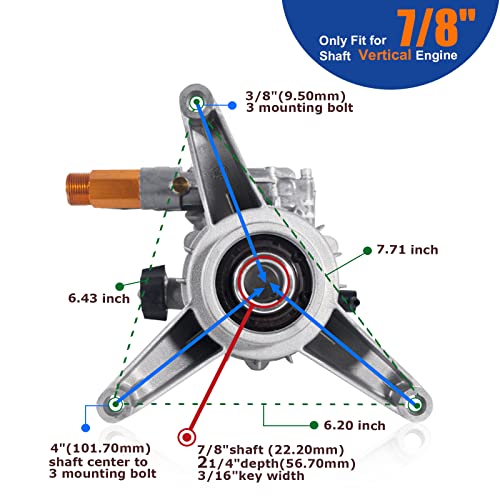 TOOLCY 7/8" Shaft Vertical Pressure Washer Pump