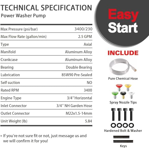 YAMATIC 3/4" Shaft Horizontal Pressure Washer Pump