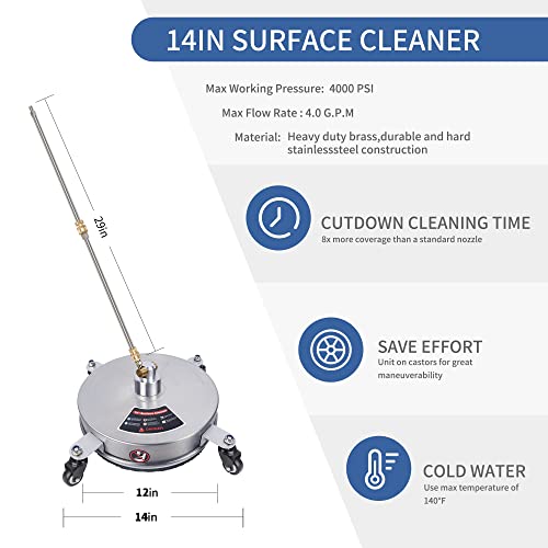 Biswing 35.6 cm Pressure Washer Surface Cleaner