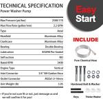 YAMATIC Vertical Pressure Washer Pump, 2200-2500 PSI