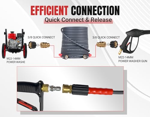 YAMATIC 50 FT Kink Resistant Pressure Washer Hose