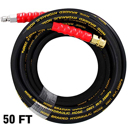 Hourleey 50FT Pressure Washer Hose with Quick Connect