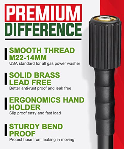 YAMATIC 25 ft Kink Resistant Pressure Washer Hose