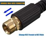 15M Pressure Washer Hose, M22 Connector, 240Bar