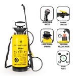 Portable 8L Pressure Sprayer with Brush and Lance