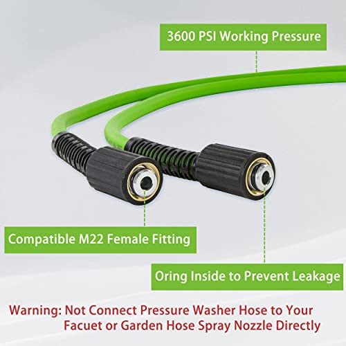 50 FT Pressure Washer Hose – 3600 PSI Kink Resistant