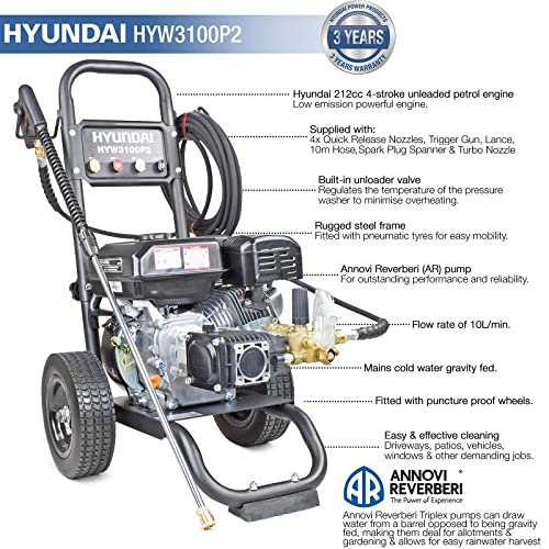 Hyundai 3100 PSI Petrol Pressure Washer