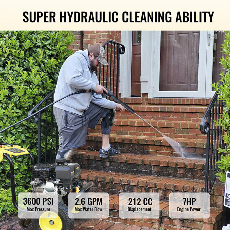 SurmountWay 3600 PSI Gas Pressure Washer for Cars