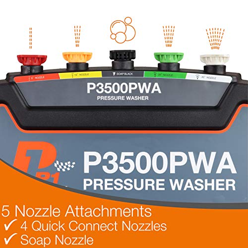 P1PE 3000psi Petrol Pressure Washer with 5 Nozzles