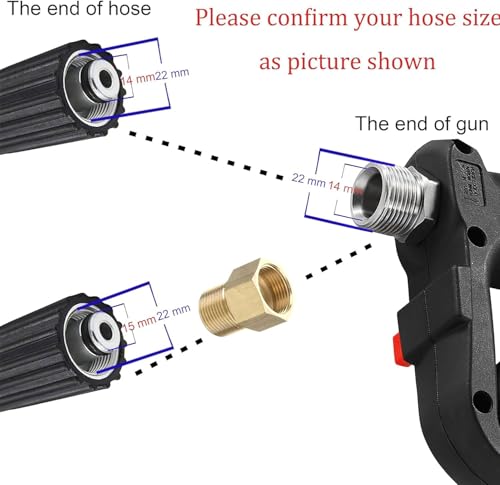 M MINGLE 5000 PSI Pressure Washer Gun with Nozzles
