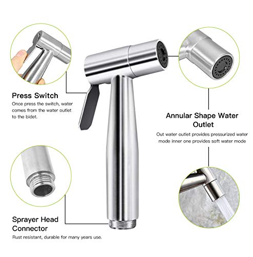 DJROLL Handheld Toilet Bidet Sprayer with Hose