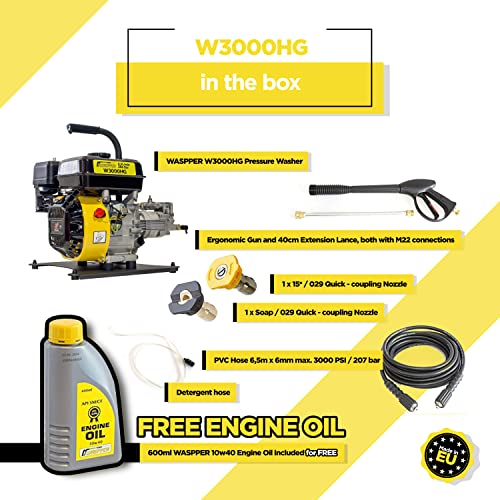 3000 PSI Petrol Pressure Washer - Lightweight & Powerful