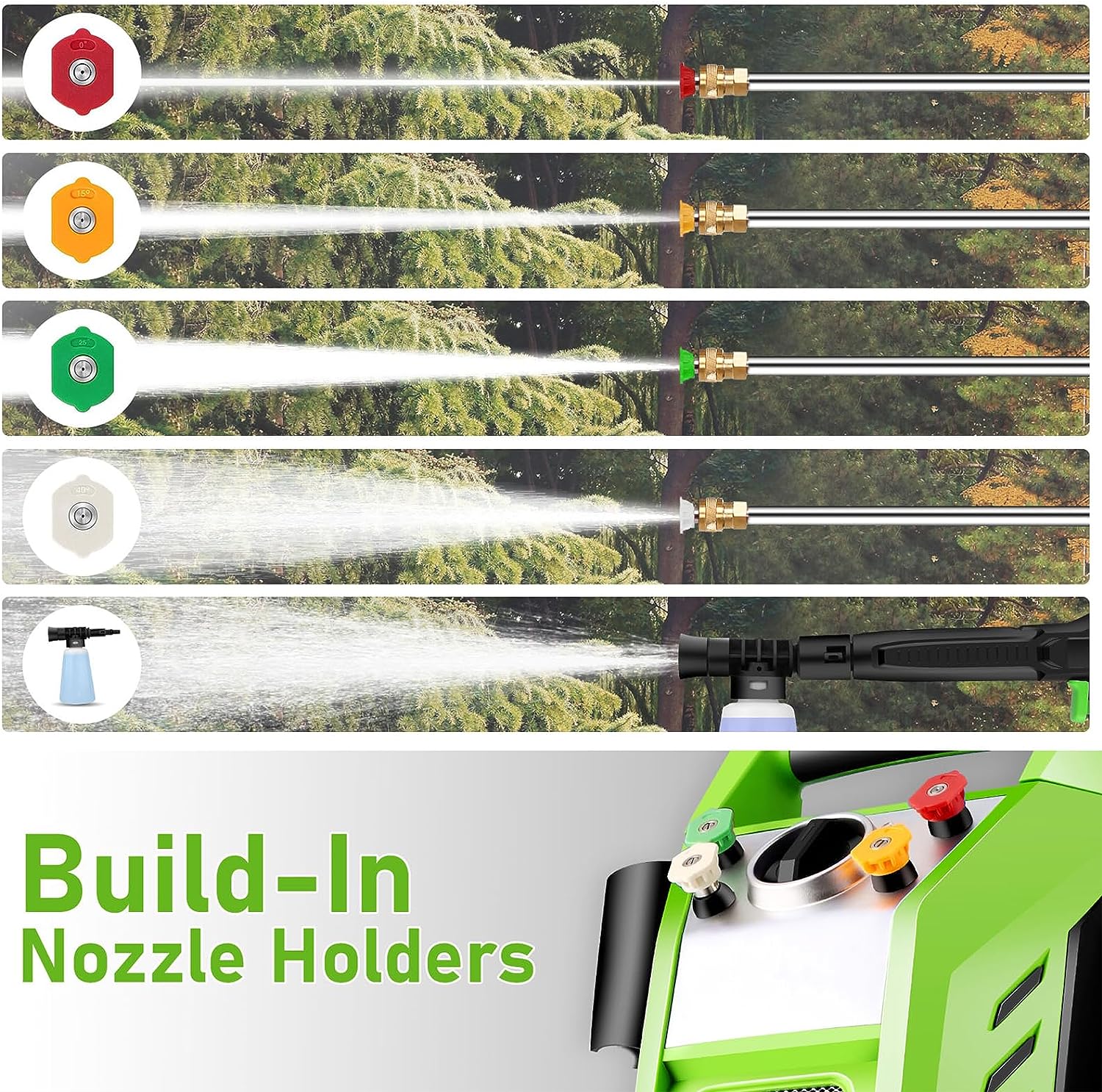 1800W Electric Pressure Washer with 4 Nozzles