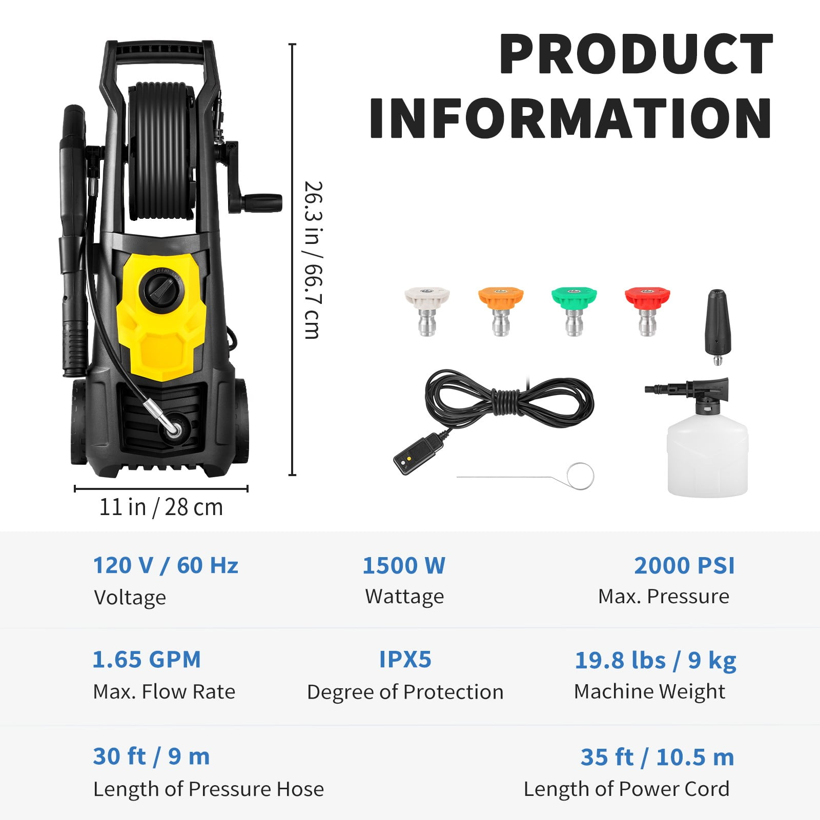 BENTISM 2000 PSI Electric Pressure Washer