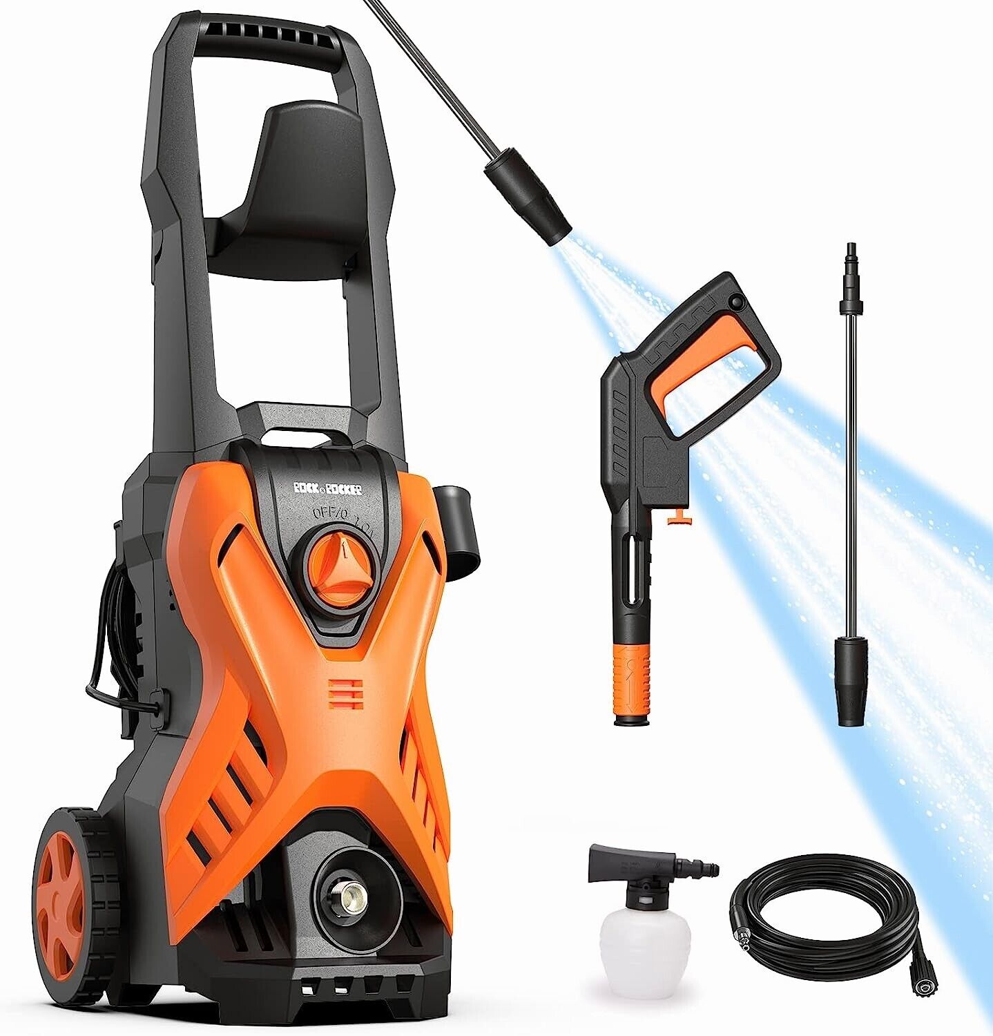 Powerful Electric Pressure Washer: 2150PSI Max 1.6 GPM