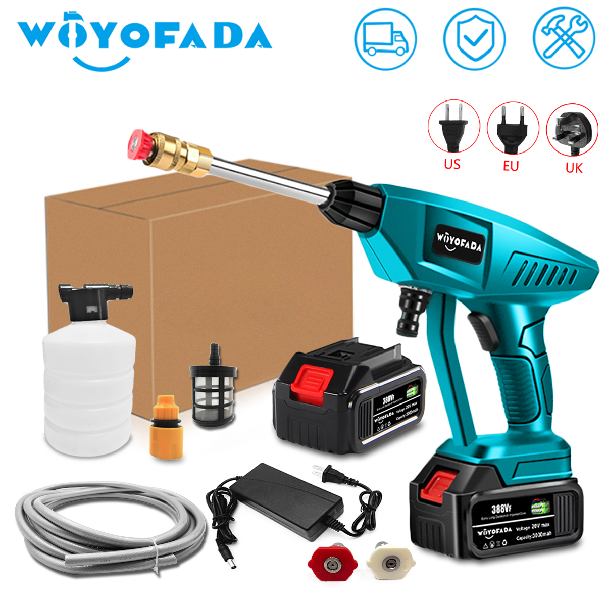 Wireless 30BAR High Pressure Car Wash Spray Gun