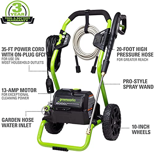 Greenworks 2000 PSI Electric Pressure Washer
