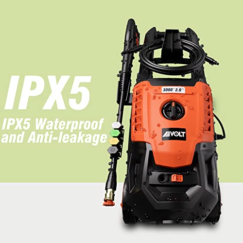 AIVOLT 3000PSI Electric Pressure Washer with 5 Tips