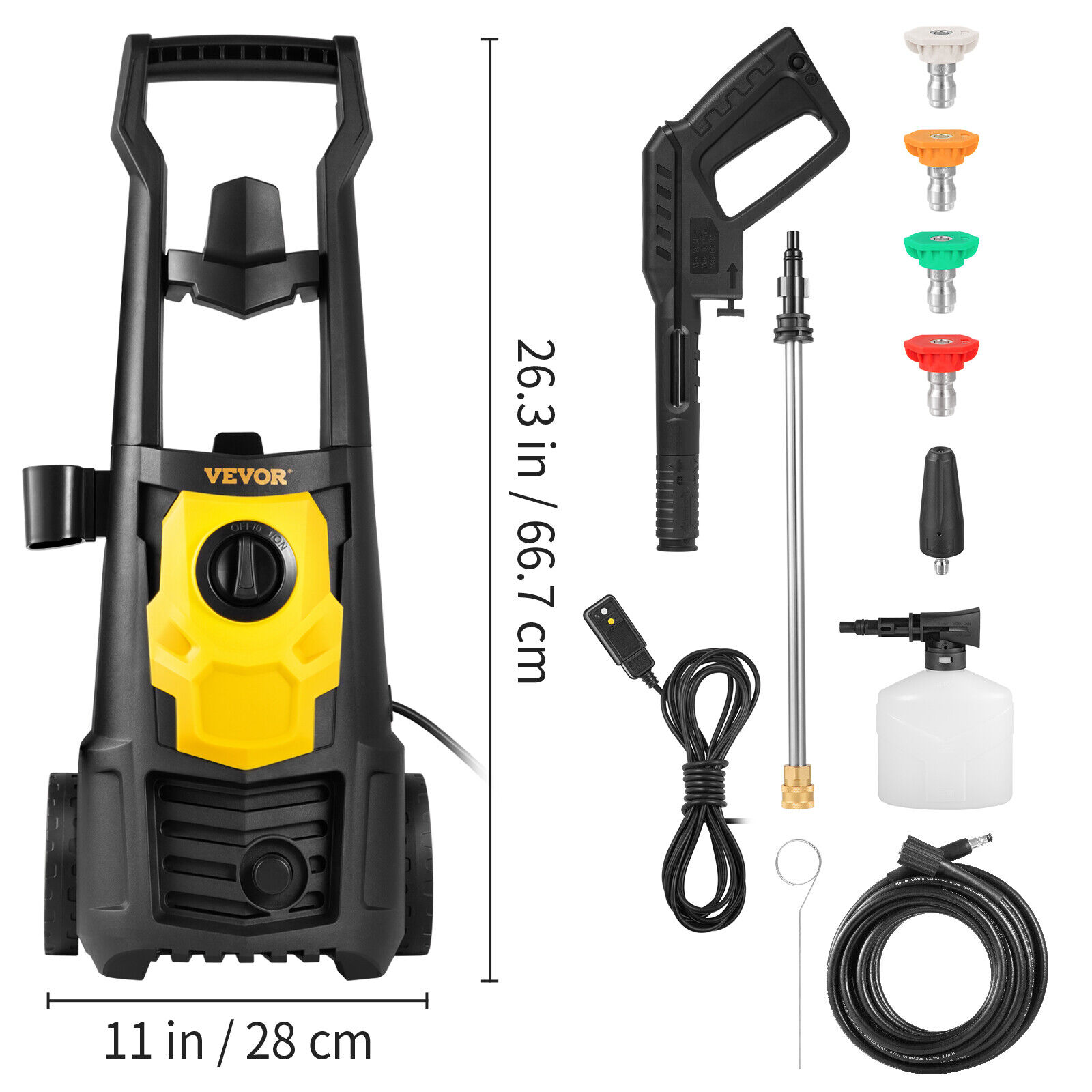 2000PSI Electric Pressure Washer with 5 Nozzles