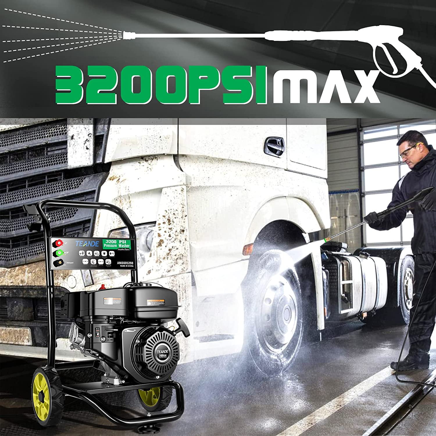 TEANDE Gas Pressure Washer 209cc 2.6 GPM