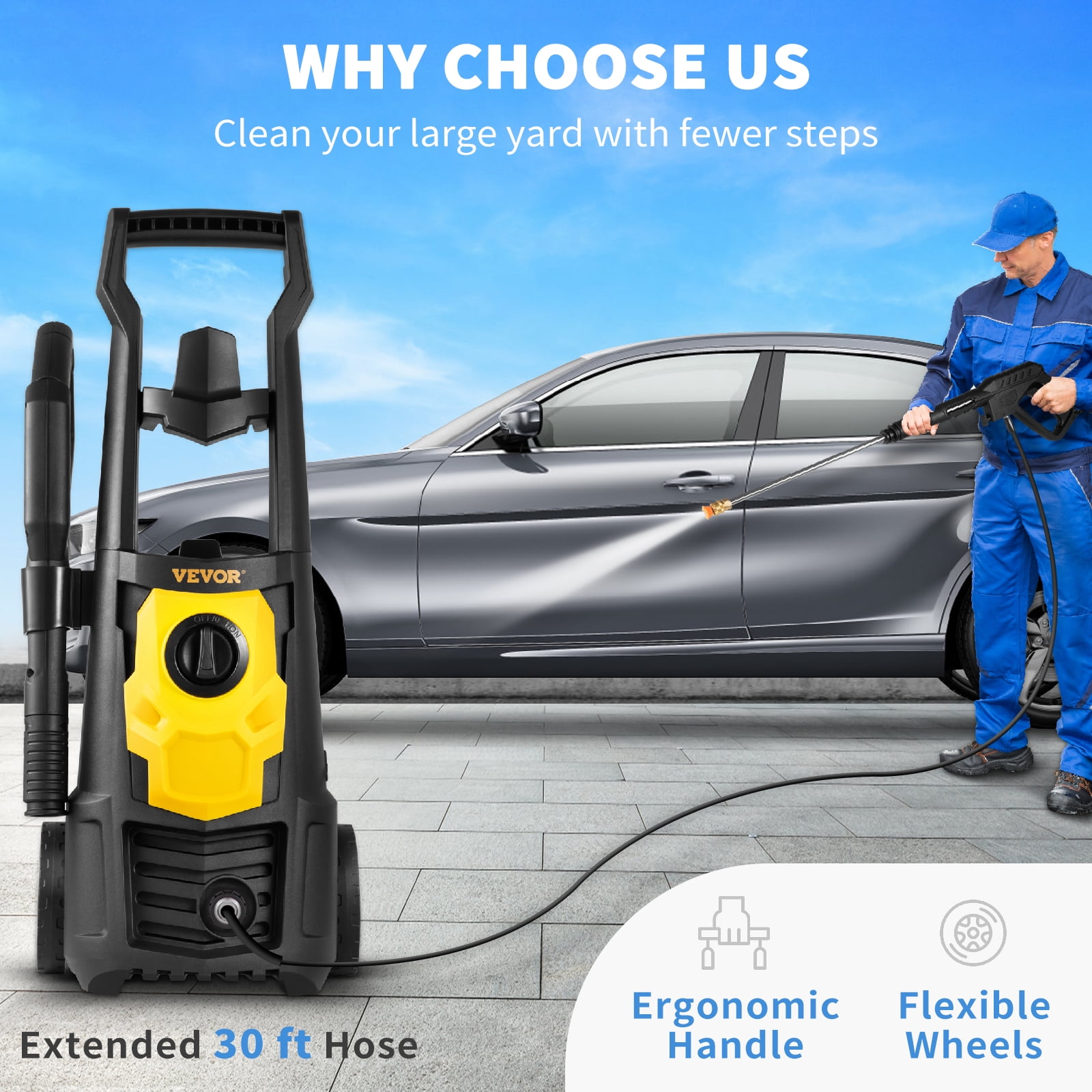 VEVOR 2000 PSI Electric Pressure Washer with Accessories