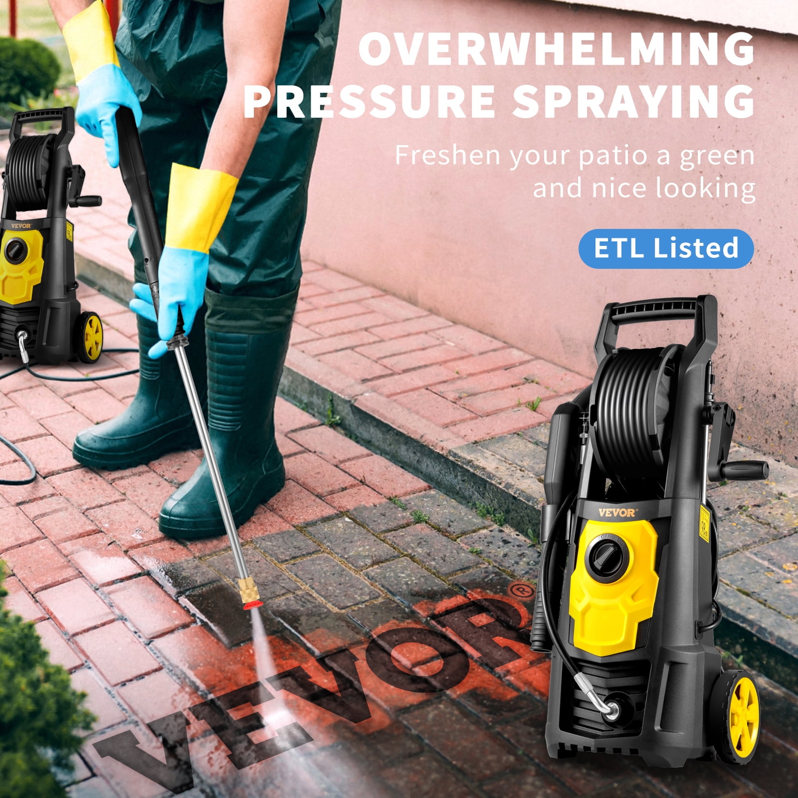 VEVOR 2000 PSI Electric Pressure Washer with Hose