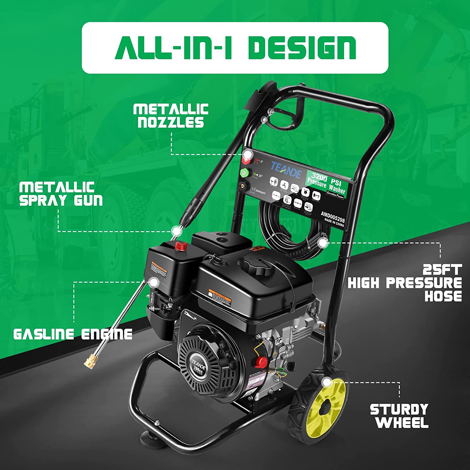 TEANDE Gas Pressure Washer 209cc 2.6 GPM
