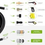 30M Pressure Washer Hose with Adapters and Nozzles