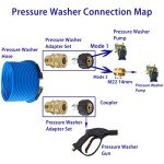 FIXFANS 50FT High Pressure Washer Extension Hose