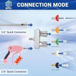 2-in-1 Pressure Washer Nozzle with 4 Tips