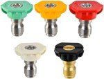 Multi-Degree Pressure Washer Nozzle with Quick Connect