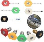Multi-Degree Pressure Washer Nozzle with Quick Connect