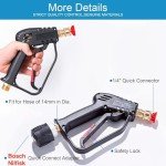 YUET High Pressure Washer Gun with 5 Nozzles