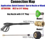 Quick Connect Pressure Washer Adapter Set M22 to 1/4