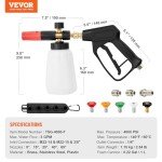 VEVOR Pressure Washer Gun Set with Foam Cannon