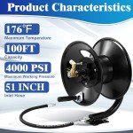 M MINGLE 100ft Heavy Duty Pressure Washer Hose Reel
