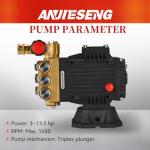 ANJIESENG 4400PSI Pressure Washer Pump for Gas