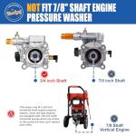 TOOLCY 3/4" Shaft Horizontal Pressure Washer Pump
