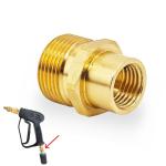 Brass M14 Female to M22 Male Pressure Washer Connector